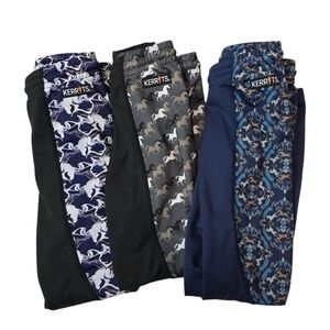 Kerrits Equestrian Tights Trio - Black, Gray, Blue